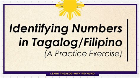 identifying in tagalog|Identify in Tagalog.